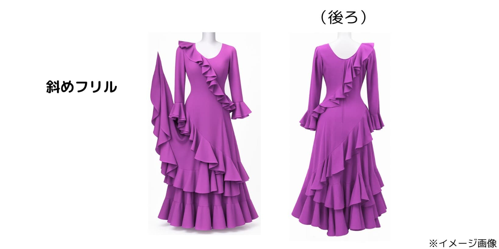 フラメンコドレスのネックデザイン