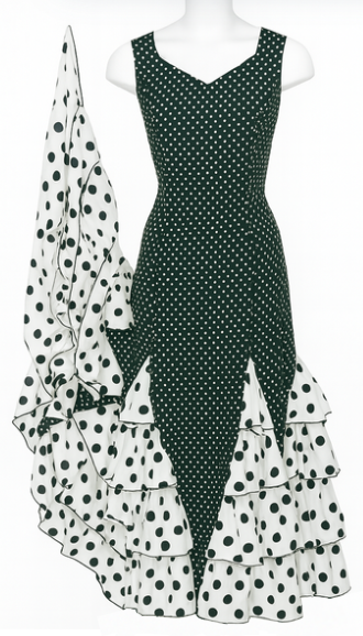 フラメンコ衣装の水玉模様05