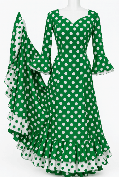 フラメンコ衣装の水玉模様S2