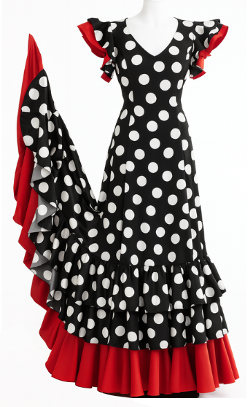 フラメンコ衣装の水玉模様S4