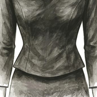 U型クラシックヘムブラウスツーピース裾